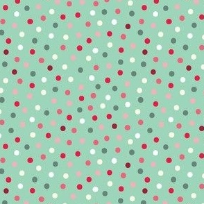 Merrymint Confetti Polka Dots on Mint 