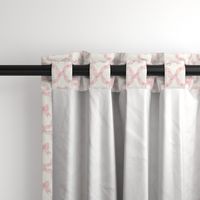 Small Pink Bows with Ribbon Diamond Trellis on Benjamin Moore Alabaster White Background