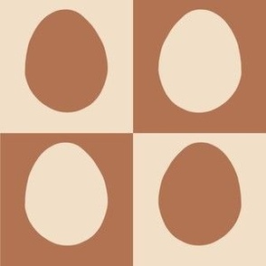 Checkered brown cream eggs