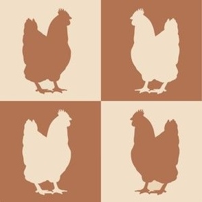 Checkered brown cream hen