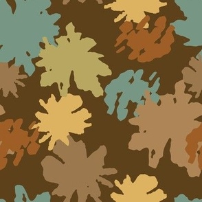 Abstract Autumn Leaves, brown