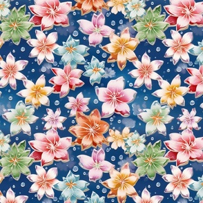 multi colored snowflake flowers inspired by van gogh