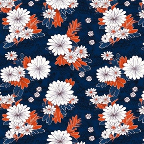medley of red white and blue flowers inspired by van gogh