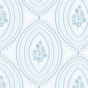 Blue Serene Lined Wallpaper