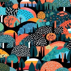 Abstract Colorful Forest