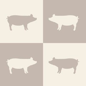 Checkered oat cream pig