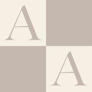 letter a Checkered oat cream