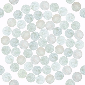 CAPIZ SHELL CIRCLES ON CLEAN WHITE WITH SHELLS IN DIAMOND SHAPE