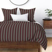 Spring garden regency heritage stripe - sage on maroon - traditional stripe for decor