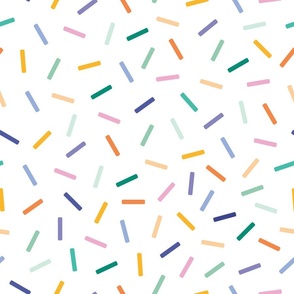 Small / Colorful Sprinkles - White Background - Minimalist - Kids - Fun - Playful - Nursery - Baby Apparel - Pink - Geometric