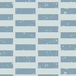 Geometric Block Stripe Print - Muted Soft Teal Blue