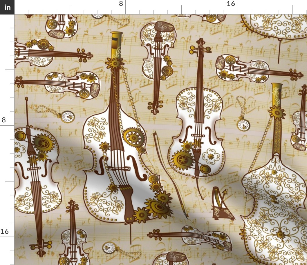 Steam Strings Parchment Fabric | Spoonflower