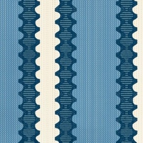 French Country Stripes Lafayette Blue Large 