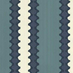 French Country Stripes Aegean Teal Large 