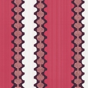 French Country Stripes Pink Brocade Large 