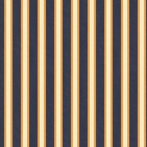 French Provincial Stripes Anchorage Blue and Clementine Orange Small 
