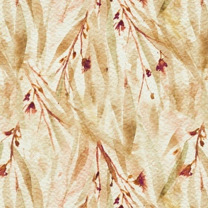 Serene Loose Watercolour Gumleaf Pattern