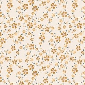 Squiggly Floral in cream - 4.5"