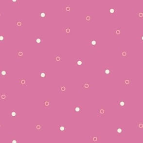 Simple polka dots and circles in  pink.