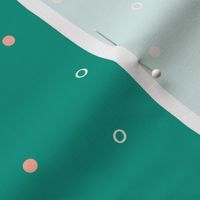 Simple polka dots and circles in  teal.