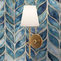 Gilded Watercolor Whale Tail Tiles - Medium Scale