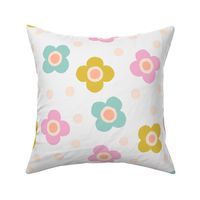 Cute Floral texture in naive style and pastel colours