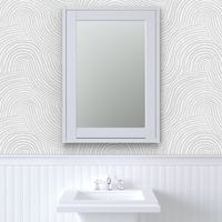 Large // wavy white coastal tiles wallpaper