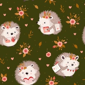 Cute cartoon hedgehog nursery kids animal