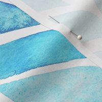 Watercolor Whale Tail Tiles - Aqua - Medium Scale