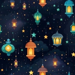 Ramadan stars and lanterns