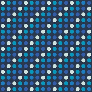diagonal grid with caribbean blue dots on navy | medium