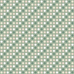 blush and green dots on light sage green | small