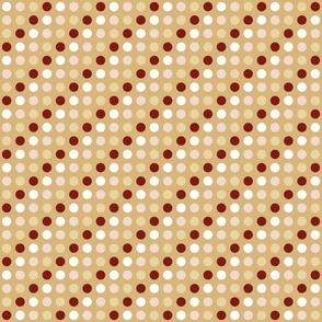 diagonal rows of dots on honey brown | small