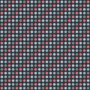 diagonal grid with colorful dots on deep navy | small