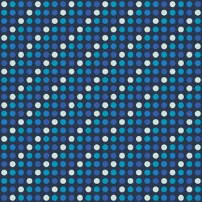 grid with caribbean blue dots on navy | small