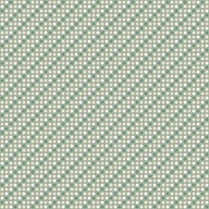 blush and green dots on light sage green | tiny