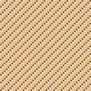 diagonal rows of dots on honey brown | tiny