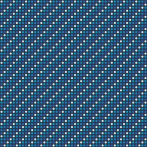 grid with caribbean blue dots on navy | tiny