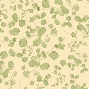 Watercolor Leaves Beige