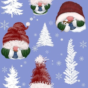 Gnomies on Snowflakes and Trees on Dusty Blue