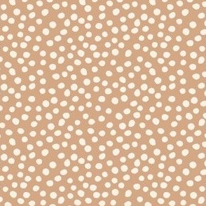 (small) tossed polka dot sprinkles - off-white on mokka brown