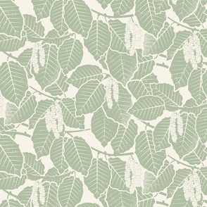 Hazel Leaves - Creamy Spinach Green - l