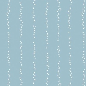 Dainty Dots Vertical Stripe - Powder Blue and White