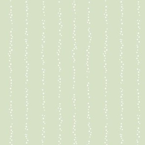 Dainty Dots Vertical Stripe - Soft Lime Green and White
