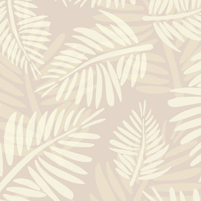 Tropical Leaves Pattern - Cream