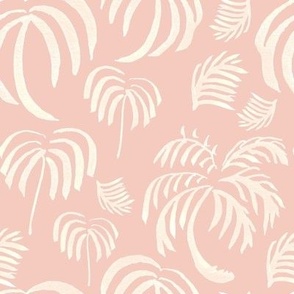 Palmtree Pattern Cream on Soft Pink