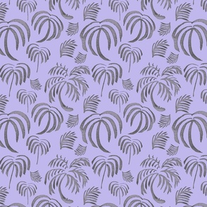 Palmtree Pattern in soft grey on pale violet