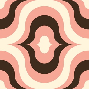 3034 A Extra Large - retro waves, coral pink