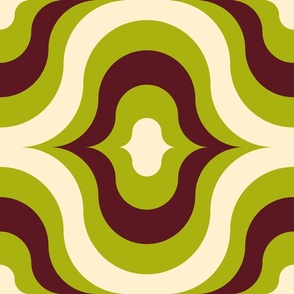 3034 D Extra Large - retro waves, green