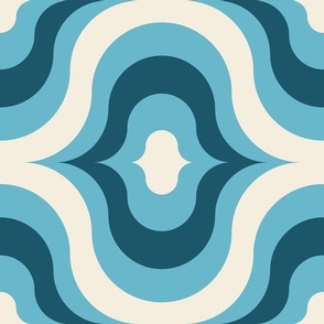 3034 B Large - retro waves, blue